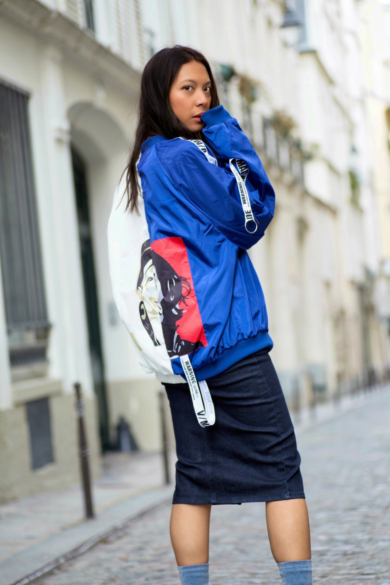 chic look with a bomber jacket - Lindsay blogueuse Paris